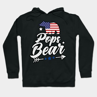 Pops Bear Patriotic Flag Matching 4th Of July Hoodie